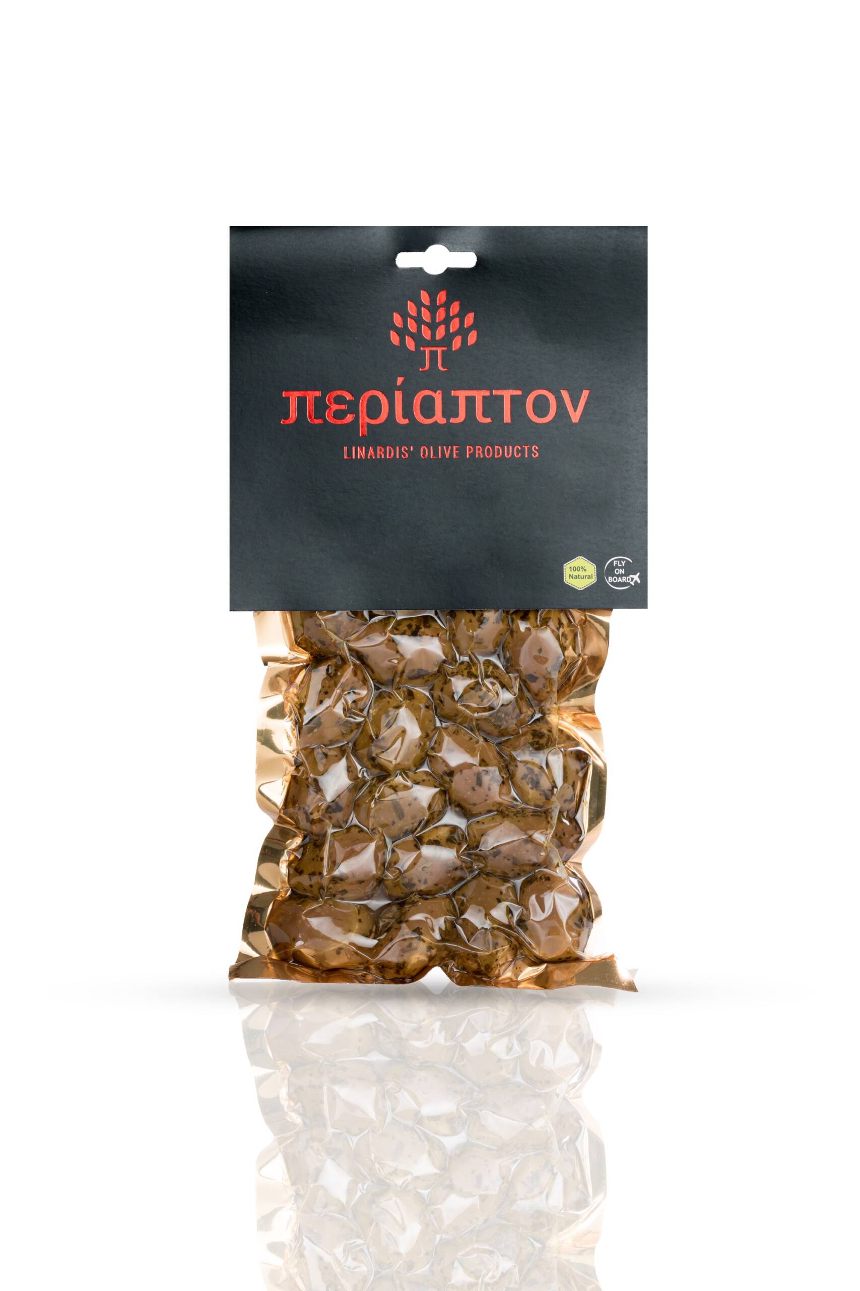 Πράσινες ελιές "χαρακτές" με Βασιλικό 200γρ